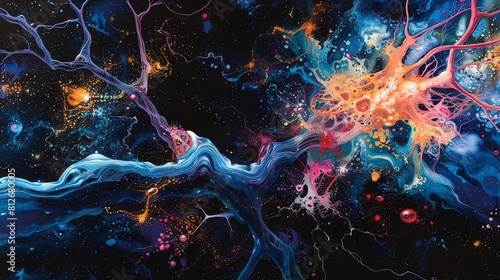 Dive into the unique connection between heritage and neuron anatomy in a giant, abstract piece