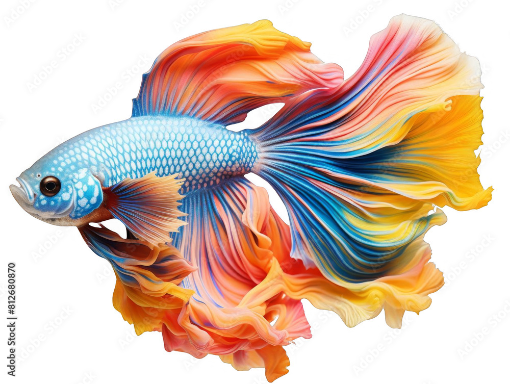 The image shows a beautiful Betta fish The image shows a beautiful Betta fish