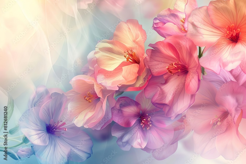 delicate may flowers in bloom with vibrant colors and soft petals copy space for text digital floral illustration delicate may flowers in bloom with vibrant colors and soft petals copy space for text digital floral illustration