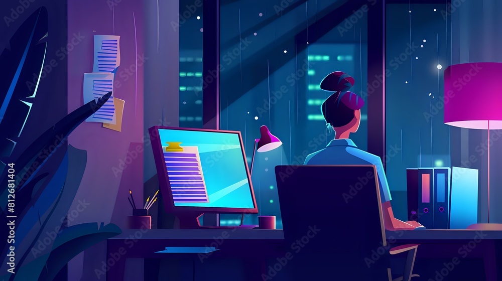 Fototapeta premium Collections Specialist Managing Numerous Accounts in Illustration