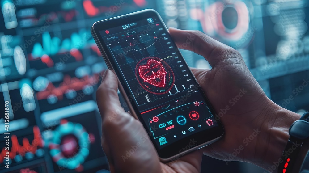 Depict a health monitoring system where wearables track heart rate and send data to a patient s smartphone and doctor s office Depict a health monitoring system where wearables track heart rate and send data to a patient s smartphone and doctor s office