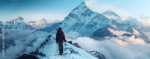 Trekking to the Base Camp of Majestic Himalayan Peak a Journey of Endurance and Awe Inspiring Beauty