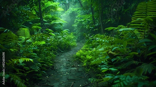 Lush Green Forest Nature Therapy Walk for Mental Health and Wellness © Thares2020