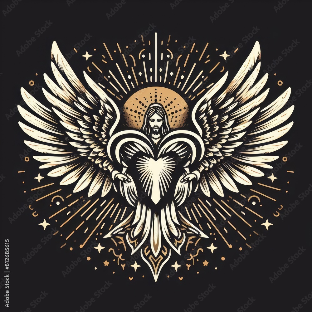 Fototapeta premium A graphic of a person with wings image lively illustrator.