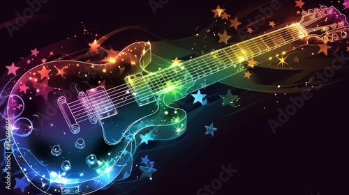 A magical starry guitar that summons the oldest souls from the depths of the universe. © Pan_Lluvia