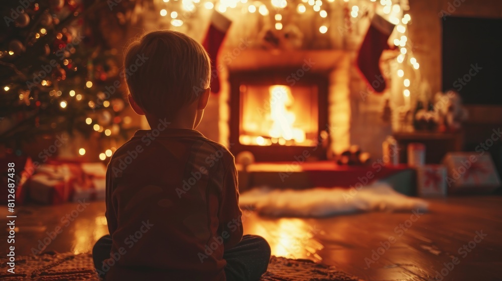 the anticipation of children waiting for Santa Claus on Christmas Eve, leaving out cookies and milk by the fireplace