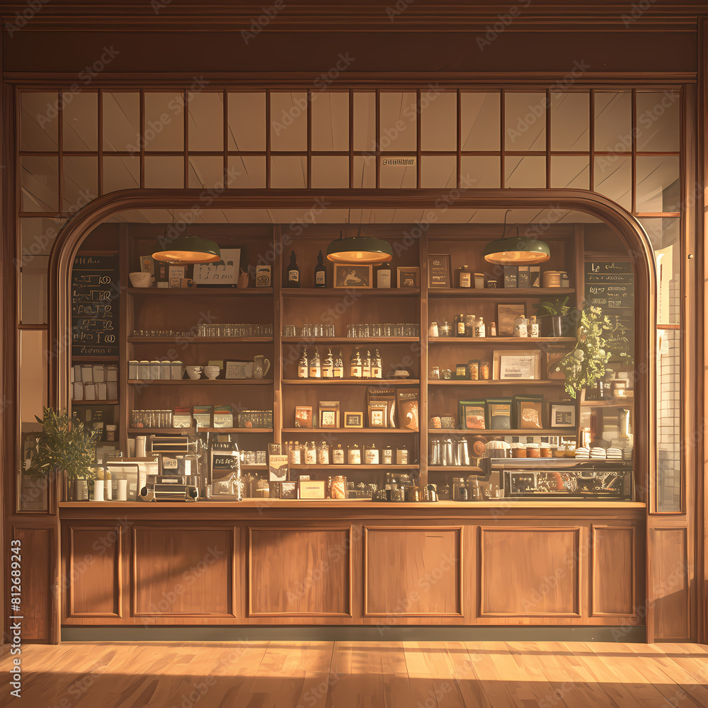 A Cozy Café Counter with Various Beverages and Snacks for a Relaxing Experience