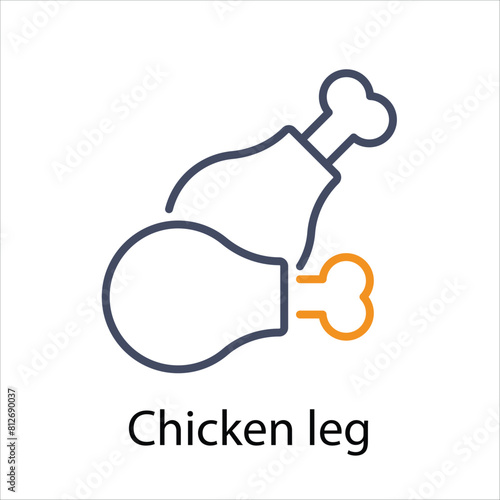 Chicken leg vector icon