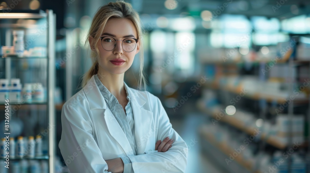 Confident Female Scientist in Lab