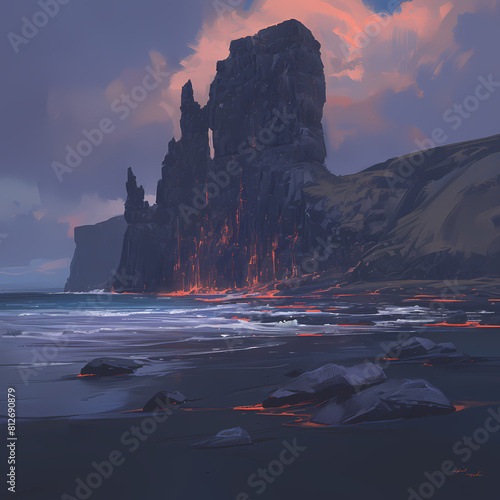 Breathtaking Seascape with Rugged Cliffs and Sunlit Waters