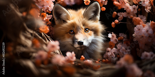 Fox in a Floral Paradise