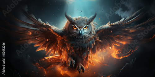 Fiery Owl Ascending photo