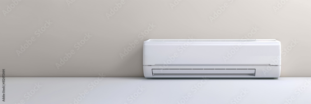Front view of air conditioning, .mounted on the wall. Background, copy space, banner Front view of air conditioning, .mounted on the wall. Background, copy space, banner