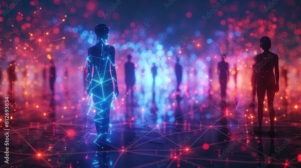 a group of people walking through a dark space a group of people walking through a dark space