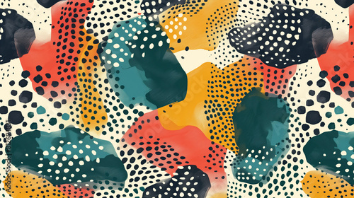 Wallpaper Mural Abstract Polka Dots - Pattern Colorful Seamless Repeat Torontodigital.ca