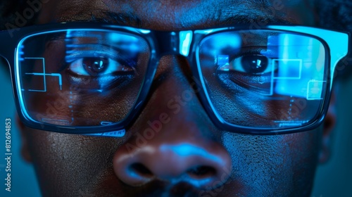 A Man with Futuristic Smart Glasses photo
