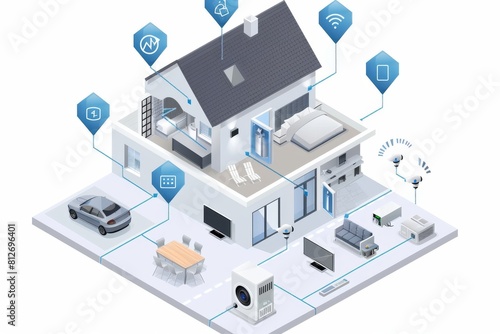 Alarm systems utilize motion detection and perimeter security for comprehensive home security technology, ensuring water detection and surveillance through camera systems.