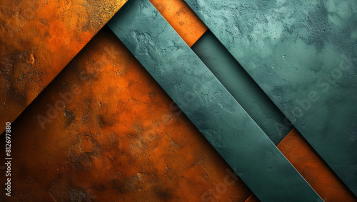 Orange and Teal Geometric Shapes on a Stylish Abstract Background