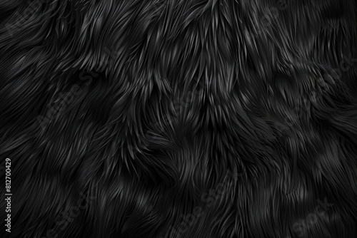 Detailed close up of a black fur texture, ideal for backgrounds and textures