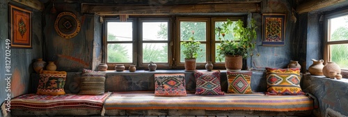 In the Heart of the Balkans: A Living Space Transformed into a Cultural Haven, Where Intricately Embroidered Textiles Tell Stories of Generations, and Pottery Souvenirs Echo the Vibrant Heritage