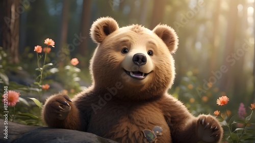 The bear's wide smile spreads joy and optimism, making everyone who sees it feel better and brightening the entire area. © Ashan