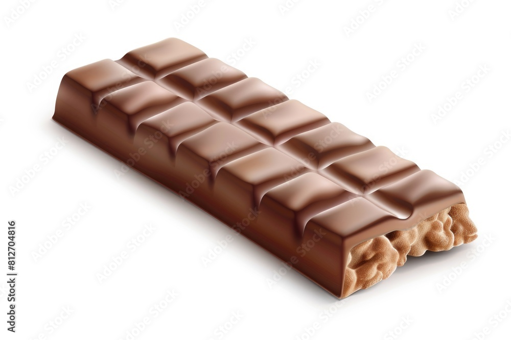 A bitten chocolate bar, perfect for food and snack concepts A bitten chocolate bar, perfect for food and snack concepts