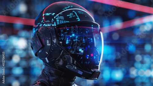 The advanced helmet enhances safety with cuttingedge technology, Generated by AI photo