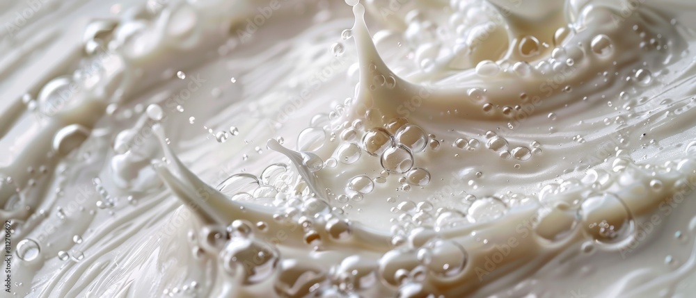 A white substance with bubbles in it A white substance with bubbles in it