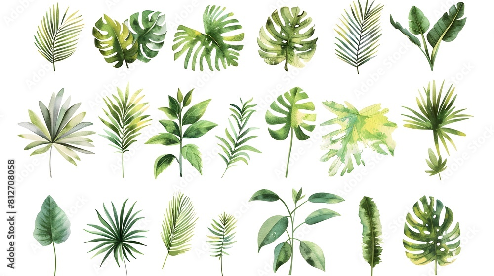 Assortment of Tropical Leaves and Plants in Lush Natural Setting Assortment of Tropical Leaves and Plants in Lush Natural Setting