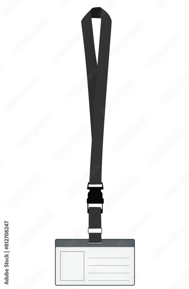 Blank black lanyard. vector illustration Blank black lanyard. vector illustration