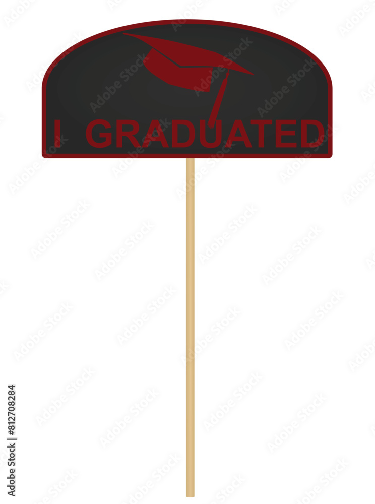 I graduated topper. vector illustration I graduated topper. vector illustration