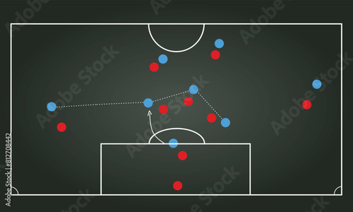 Netball field tactics. vector illustration