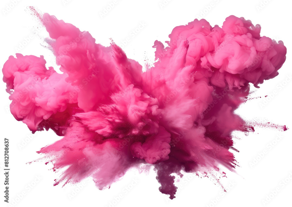 Fototapeta premium Pink smoke billowing out of a fire