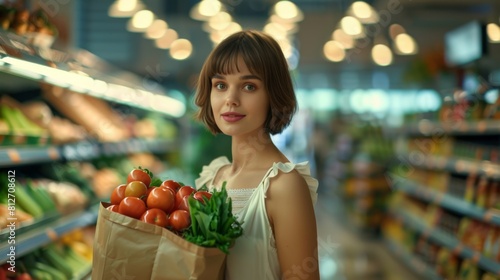 Woman Shopping for Fresh Produce