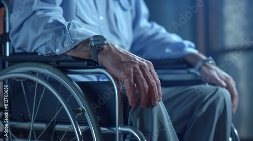 Elderly Man Seated in Wheelchair photo