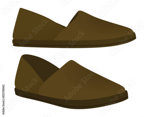 Brown  loafer shoes. vector illustration