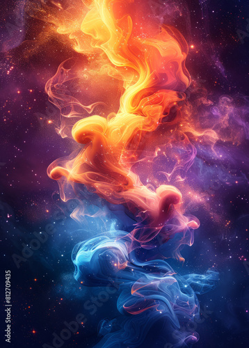 Dynamic Swirling Smoke Patterns in Rainbow Colors on Vibrant Backgrounds