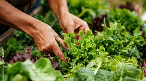 Grown with love. Harvested with care. Enjoy the freshest, most delicious lettuce you've ever tasted. photo