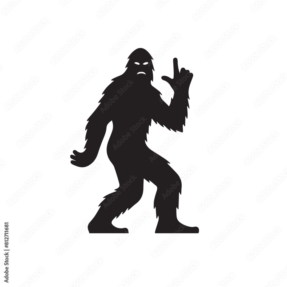 bigfoot silhouettes isolated on white background bigfoot silhouettes isolated on white background