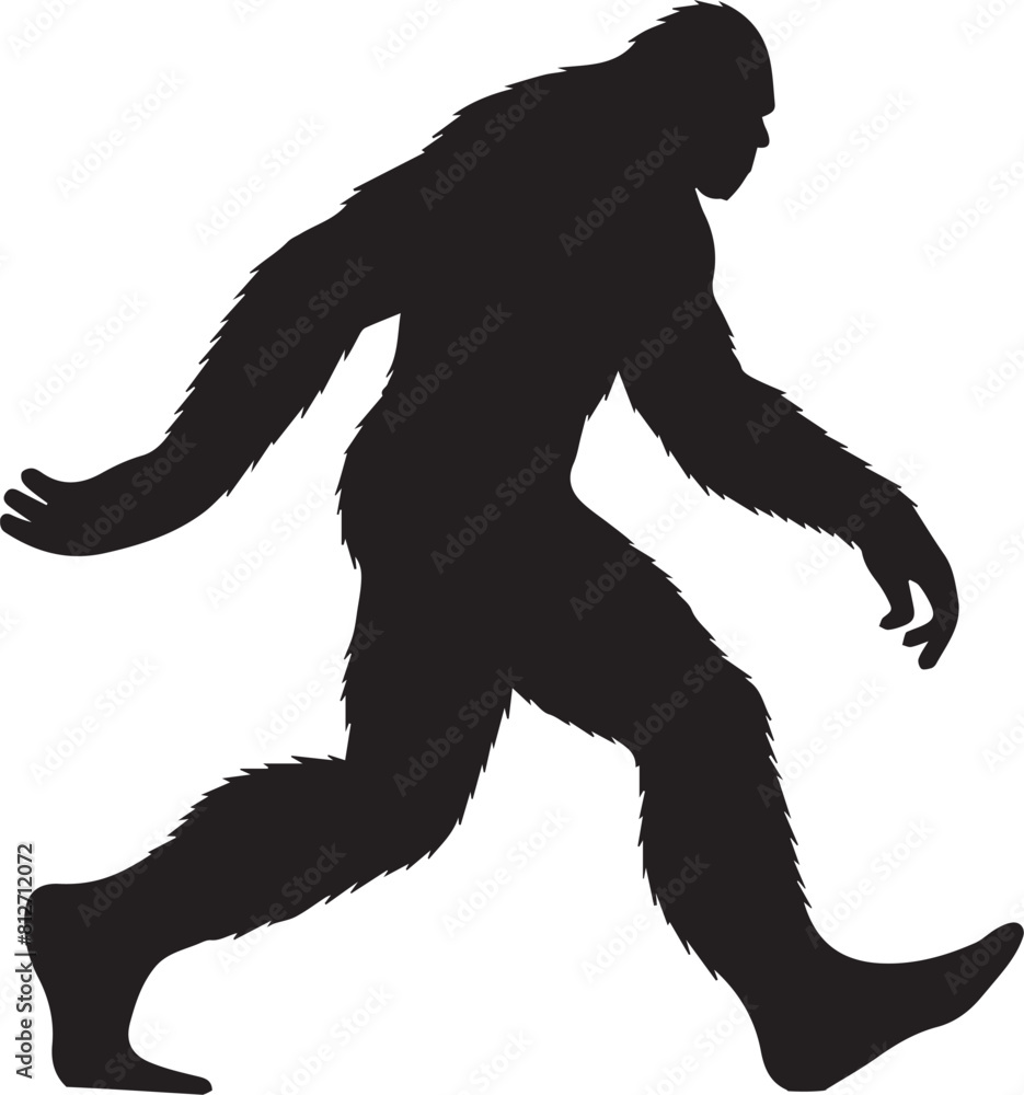 bigfoot silhouettes isolated on white background bigfoot silhouettes isolated on white background
