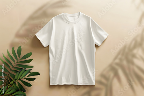 a blank t-shirt template, perfect for showcasing designs for clothing brands