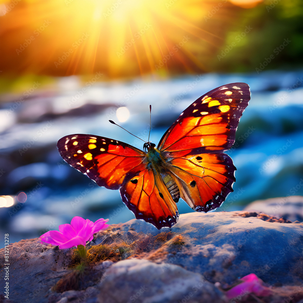 Obraz premium A colorful butterfly beautiful landscape photo