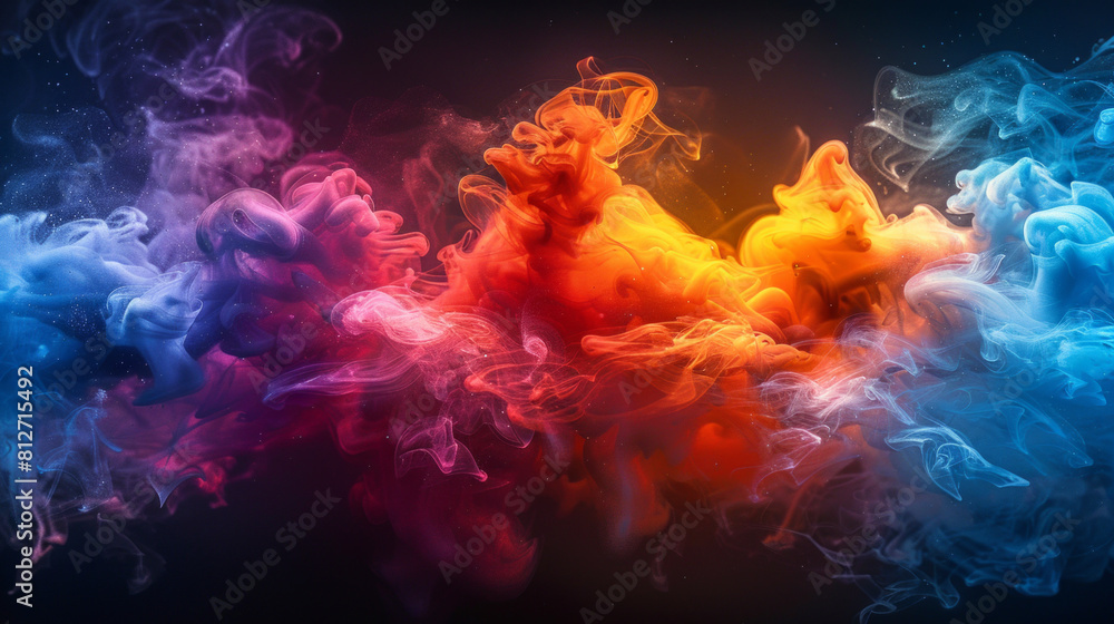 Beautiful Smoke-Like Swirls in Various Colors of the Rainbow