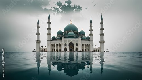 AI image generates a mosque in the middle of the sea