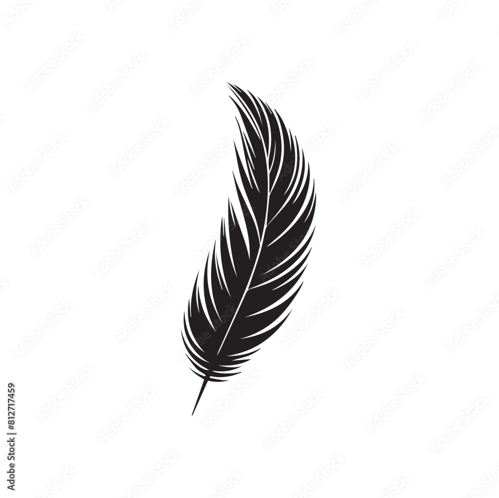 feather silhouette on white background feather silhouette on white background