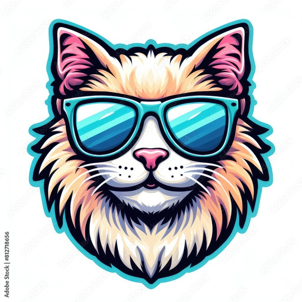 A cat wearing sunglasses harmony has illustrative meaning illustrator.