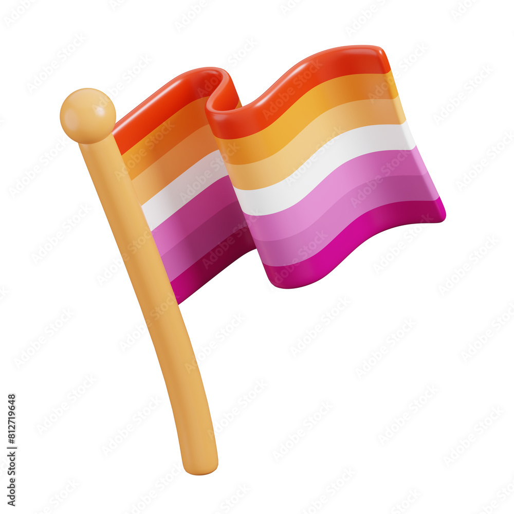 Hand holding lesbian flag decorations, celebrating LGBTQ Pride Month ...