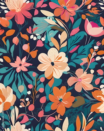 Beautiful floral pattern sweet flowers 