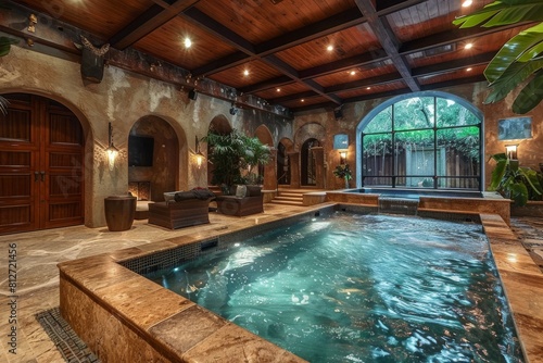 Property Features, Luxury Mansion with Home Theater, Wine Cellar, and Indoor Pool © DarkinStudio