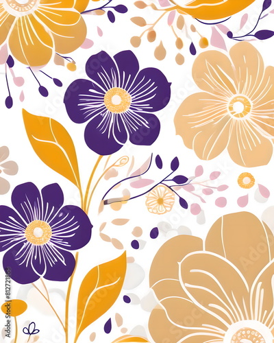 Beautiful floral pattern sweet flowers 